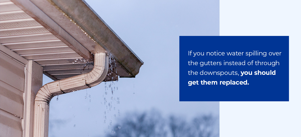 Replace your gutters when water is pooling